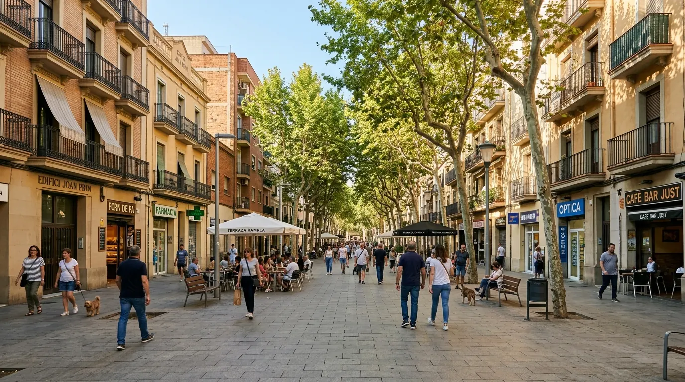 Rambla y calles de L'Hospitalet de Llobregat